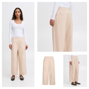 Ichi DENMARK IHUNICA Trousers in Oxford Tan Size 36 NWT